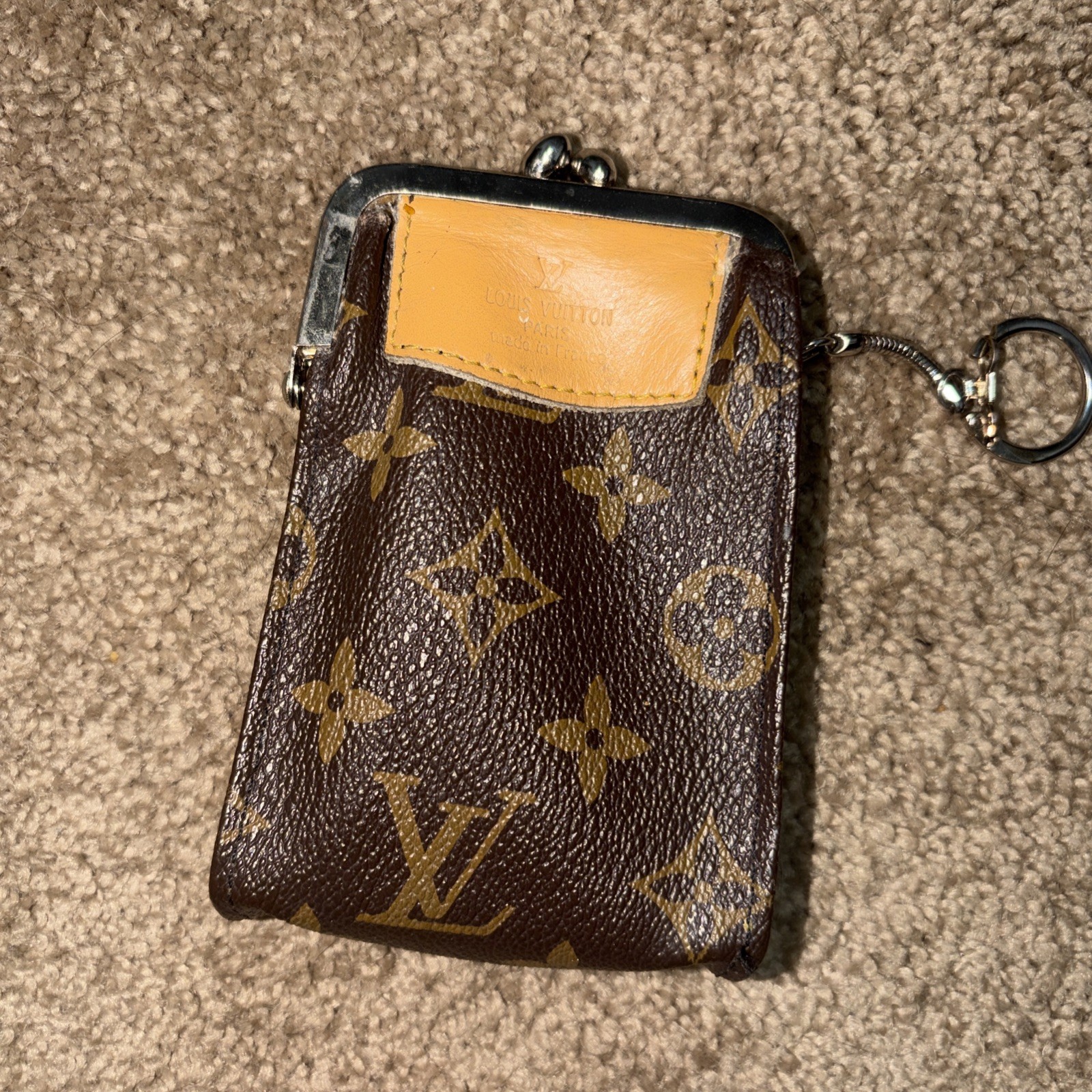 1970s LOUIS VUITTON Vintage Monogram Kiss Lock Cigarette /Coin/ Eyeglass Case