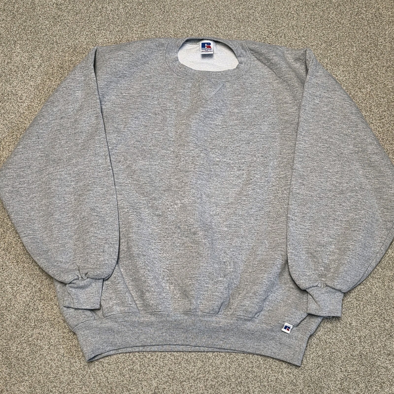 Vintage Russell Athletic Blank Sweatshirt Gray XXL Made in USA 80s 90s Crewneck