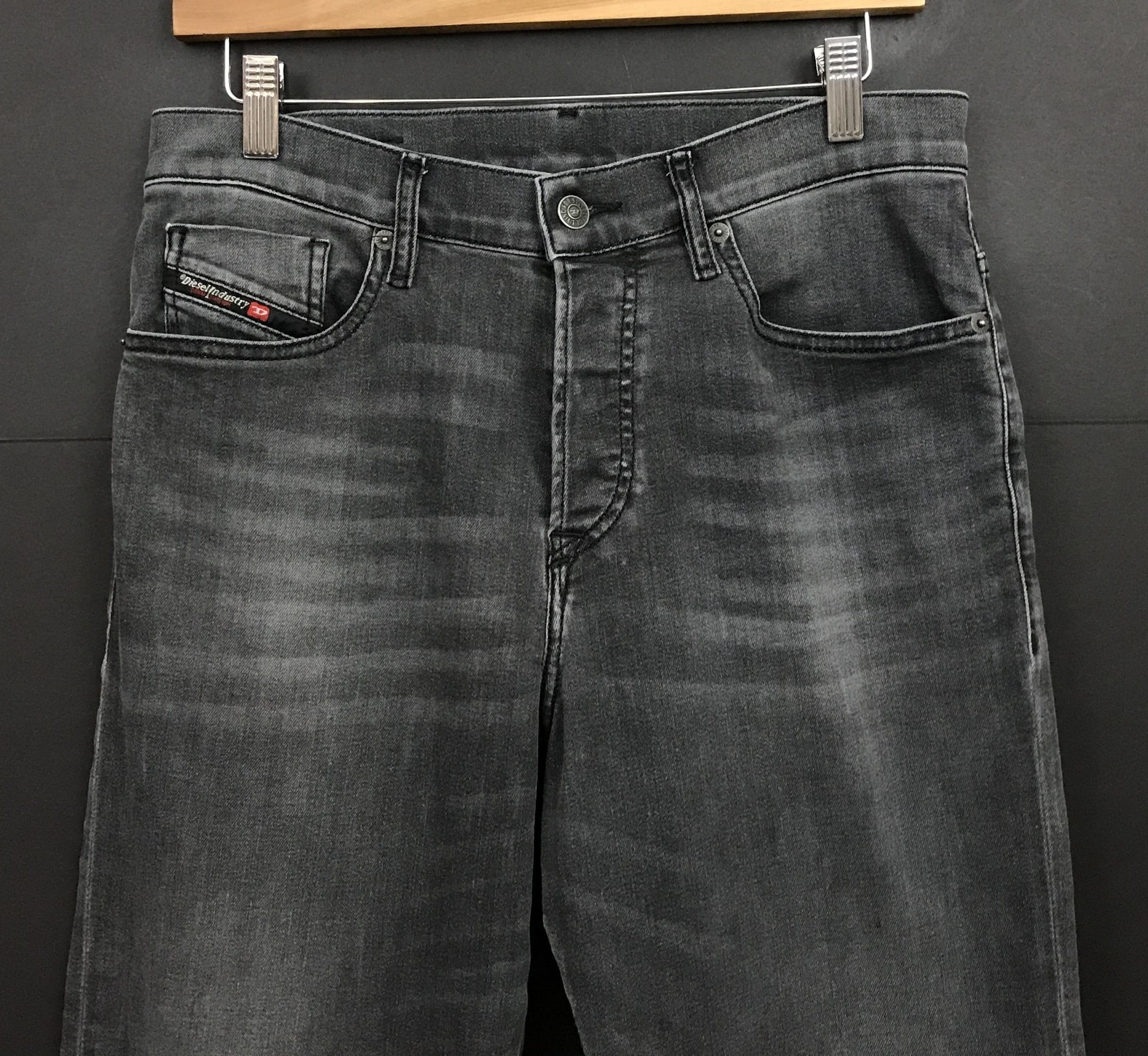 Diesel Mens D-Fining Tapered Jeans Size 29 Black Stretch Denim Pants 29x31