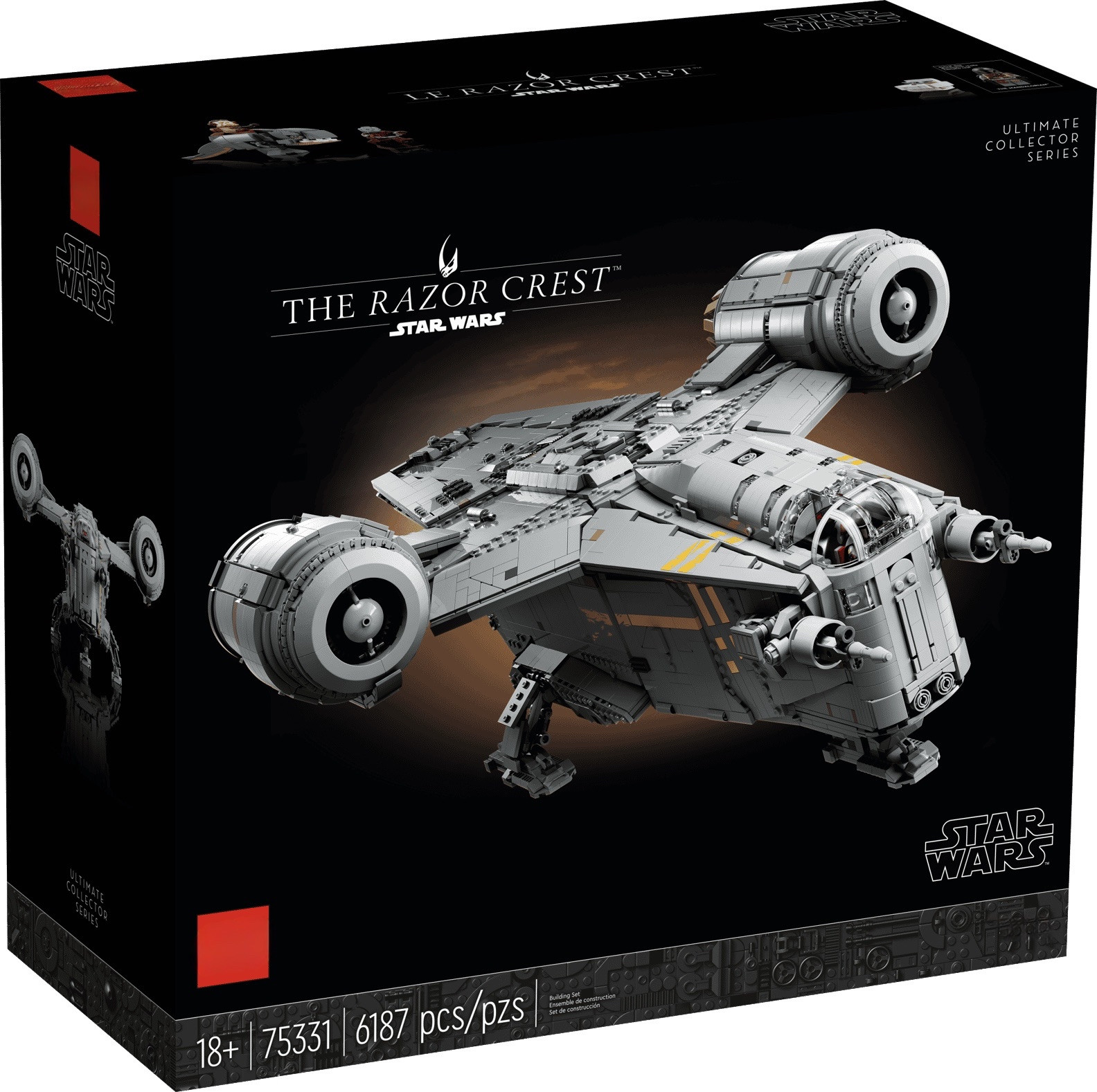 6187pcs Interstellar Conflict Large Razor Crest Mandalorian\'s Iconic Ship Build