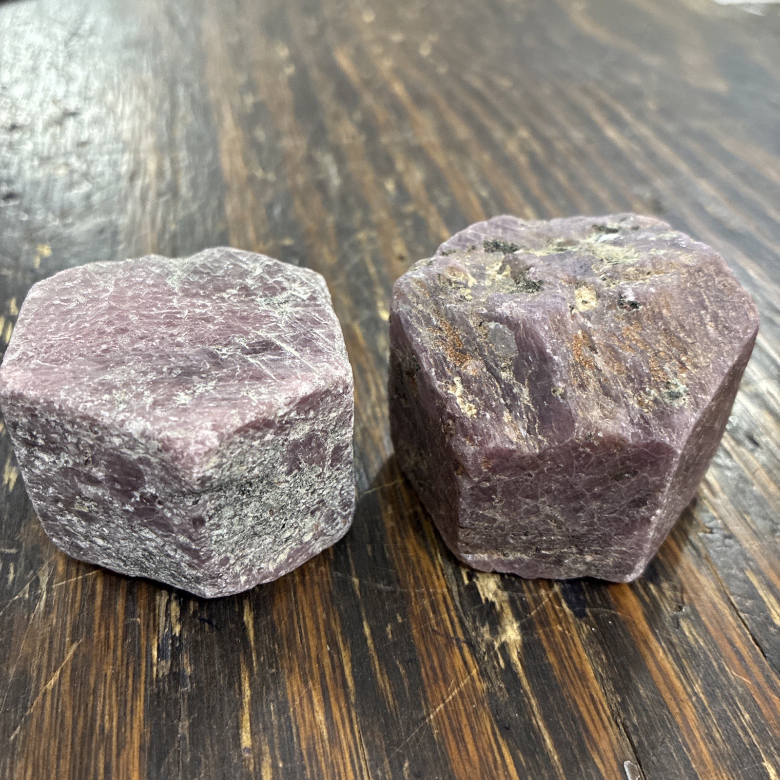 (2) Natural Red Corundum Ruby Crystal Rough original Mineral Specimens (2) Natural Red Corundum Ruby Crystal Rough original Mineral Specimens