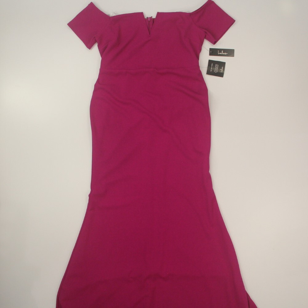 Lulus Women\'s Formal Gown Full-Length Fit & Flare Dress Size XL Magenta NWT