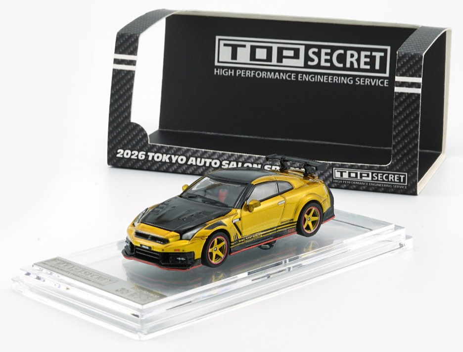 BM Creations X Top Secret Nissan 35 GT-R - Gold - RHD -2026 TAS 1:64 Car 64B0494
