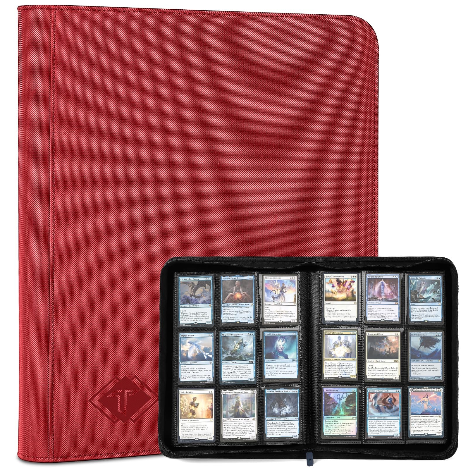 Trading Card Binder, Binder Album Folder Book Fit for 432 Pockets, Red Trading Card Binder, Binder Album Folder Book Fit for 432 Pockets, Red
