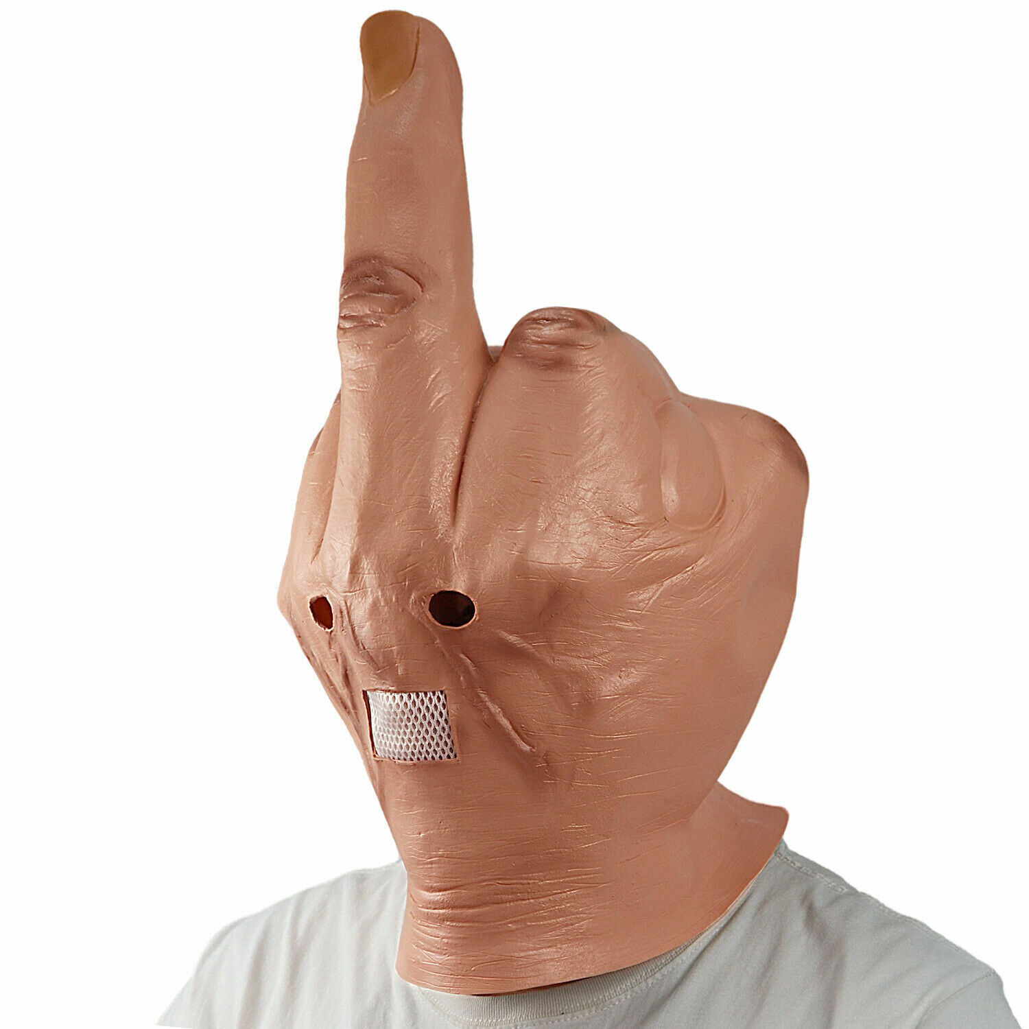 Halloween Funny Bizarre Despise Middle Finger Full Head Latex Mask Costume Props Halloween Funny Bizarre Despise Middle Finger Full Head Latex Mask Costume Props