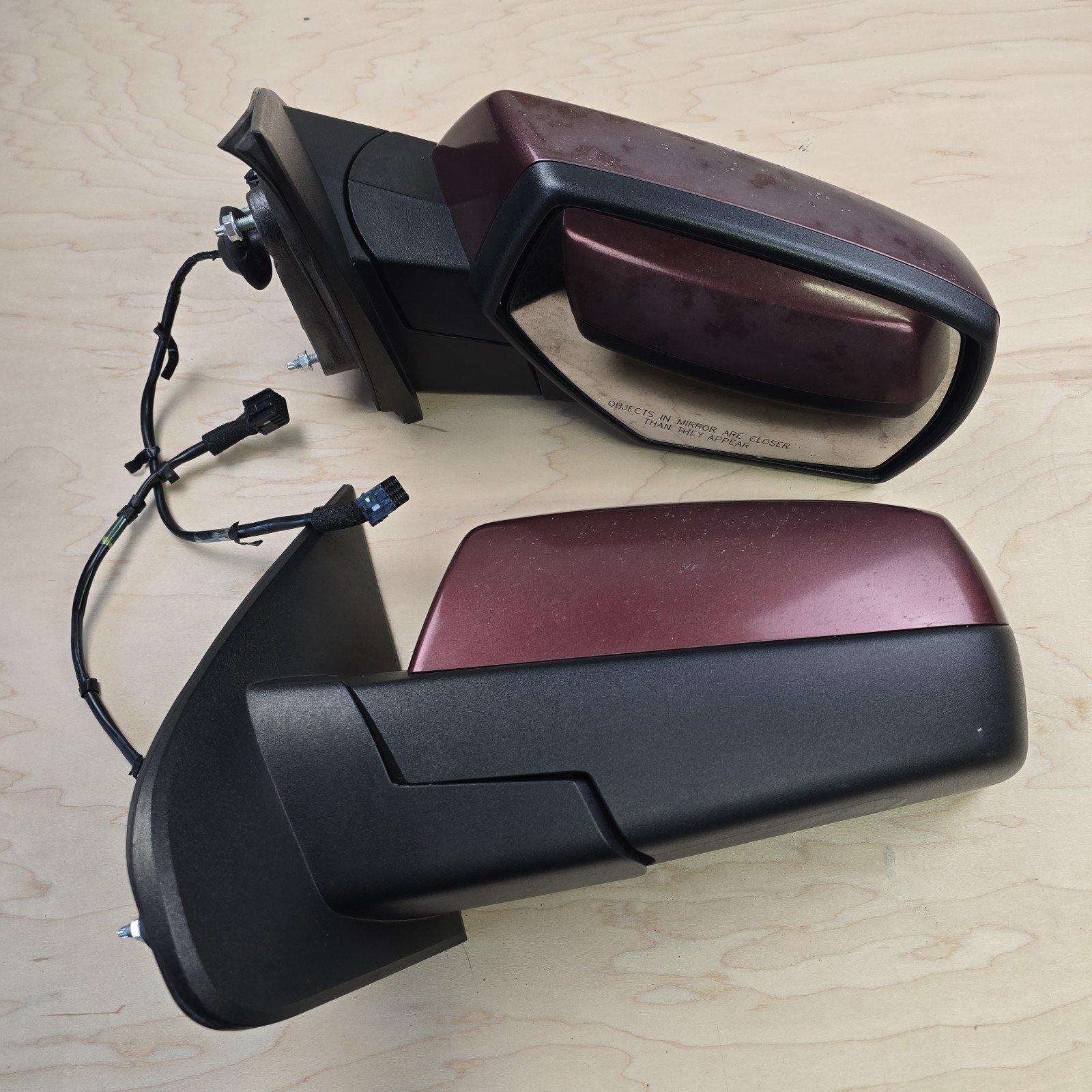 14-18 Silverado Sierra Tahoe Yukon Power Side Mirrors LH & RH Pair Burgundy OEM