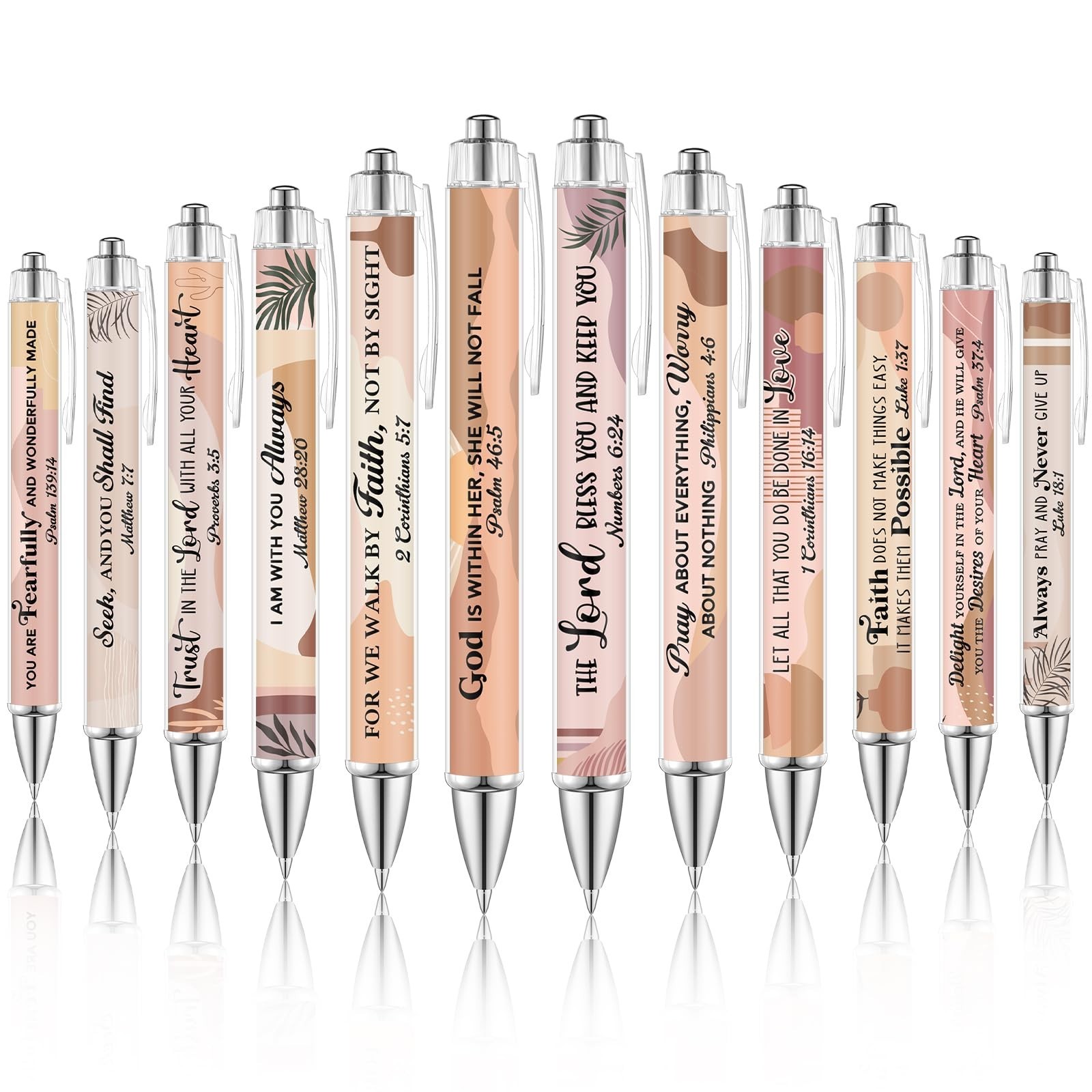 Dispowreath 12 Pcs Boho Bible Verse Pens Black Ink Christian Gift Women