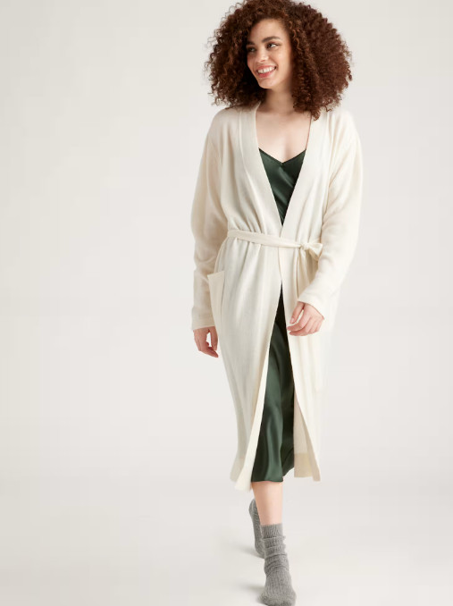 NWOT Quince L Large Mongolian Cashmere Robe IVORY NWOT Quince L Large Mongolian Cashmere Robe IVORY