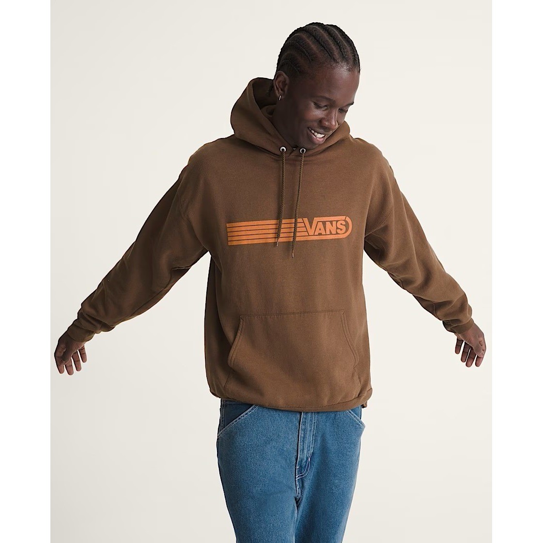 Vans Waffle Shop Serio Vans Style Pullover Brown Orange Graphic Mens Size XL