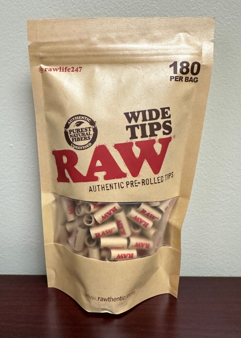 RAW Pre-Rolled WIDE Tips Filter Tips - 180 count Bag~Ready To Use RAW Pre-Rolled WIDE Tips Filter Tips - 180 count Bag~Ready To Use