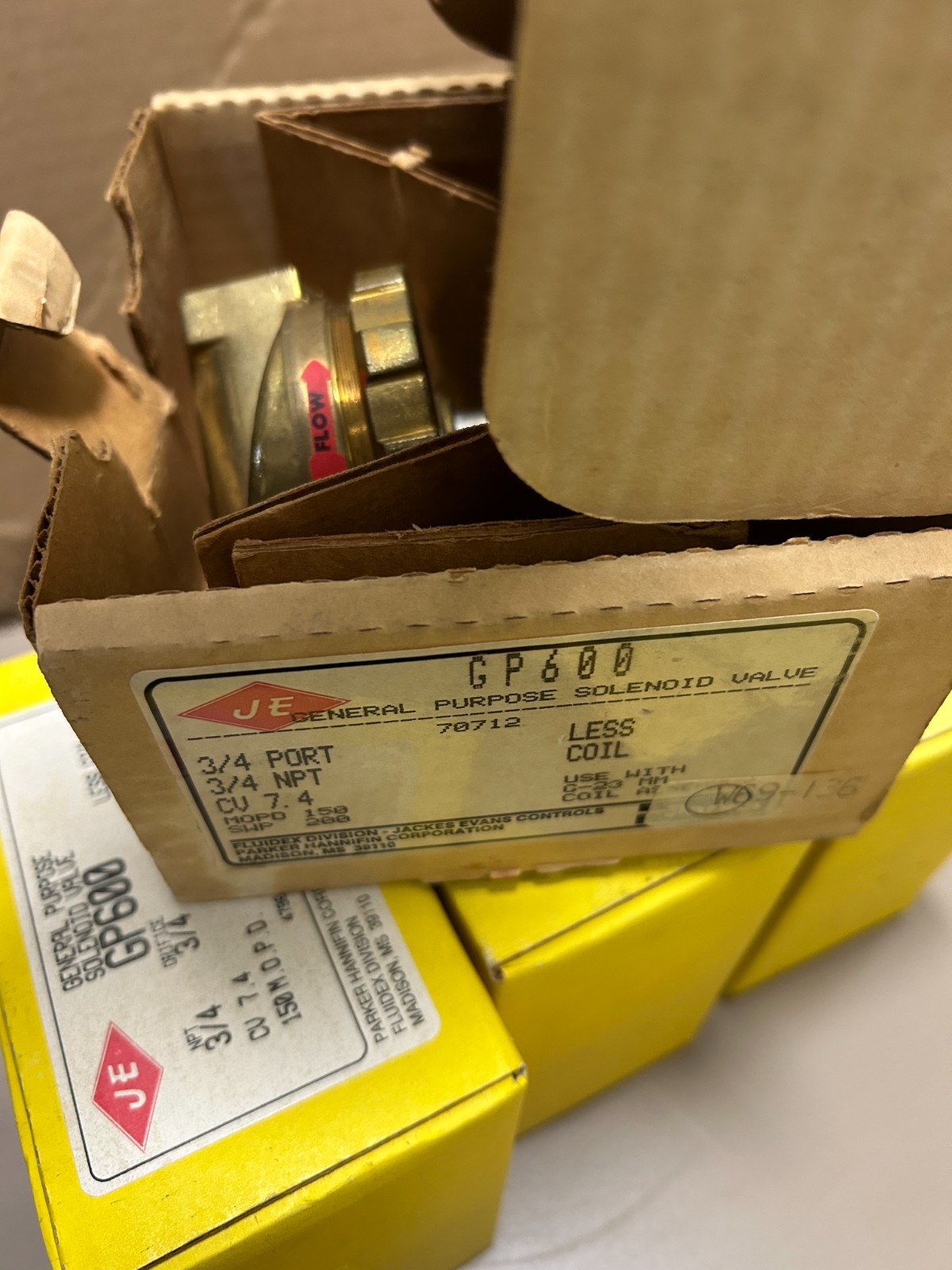 Parker GP600 Coil-Less General Purpose Solenoid Valve 3/4 Parker GP600 Coil-Less General Purpose Solenoid Valve 3/4