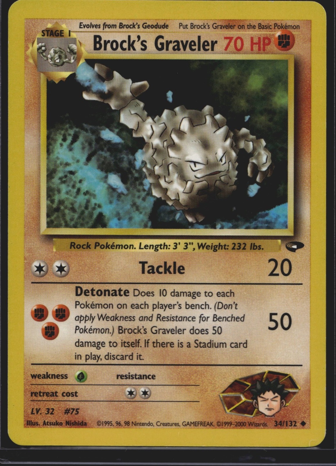 Pokémon TCG Gym Challenge Brock's Graveler 34/132