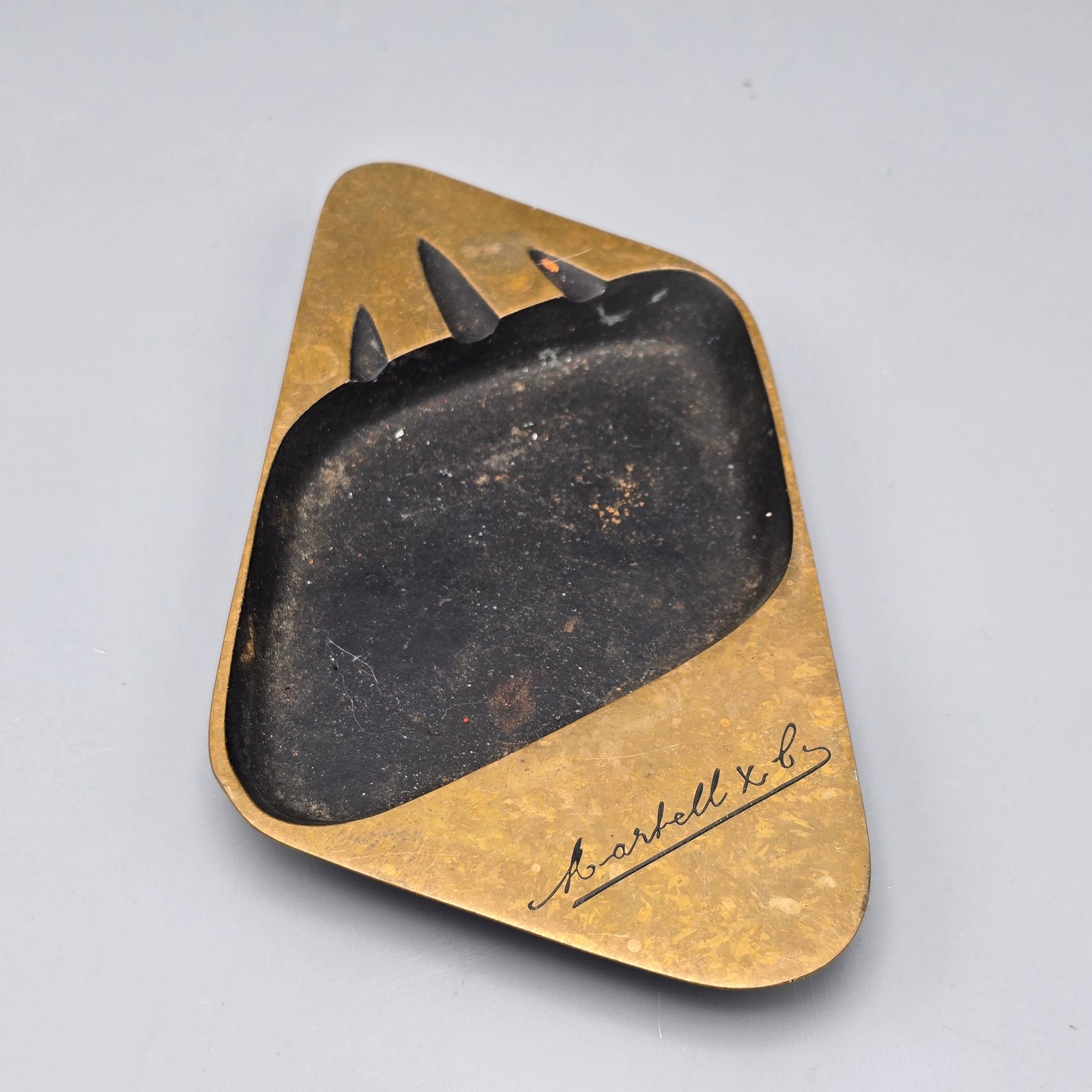 1950s Jacques Lauterbach Patinated Bronze Ashtray or Vide Poche - Martell Cognac 1950s Jacques Lauterbach Patinated Bronze Ashtray or Vide Poche - Martell Cognac