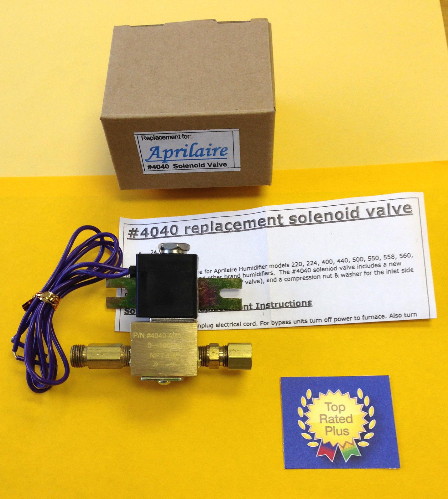 Aprilaire 4040 Solenoid Valve Humidifier 24V Orifice Strainer Included
