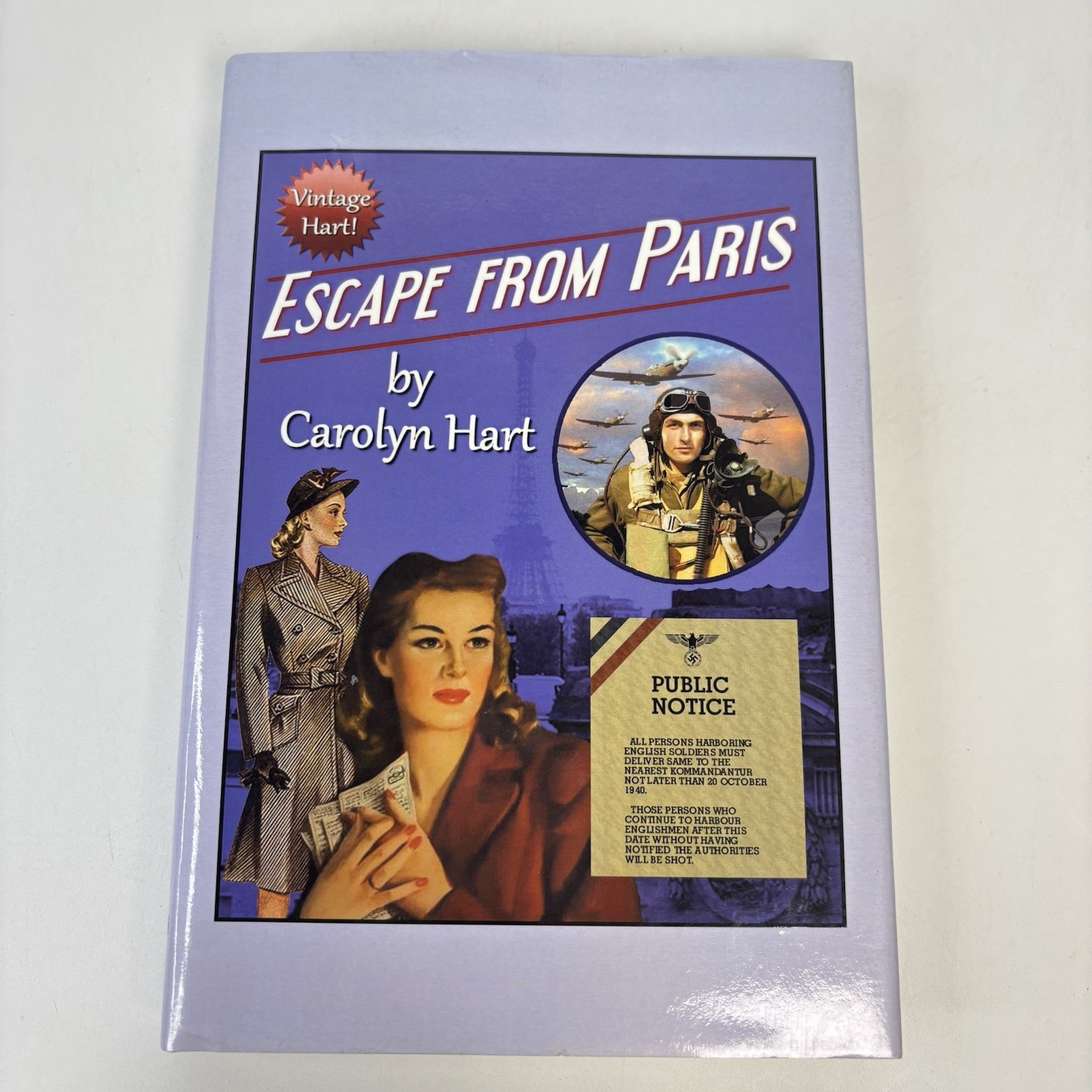 SIGNED Escape From Paris Carolyn Hart Inscribed Hardcover DJ 2011 WWII Novel B2