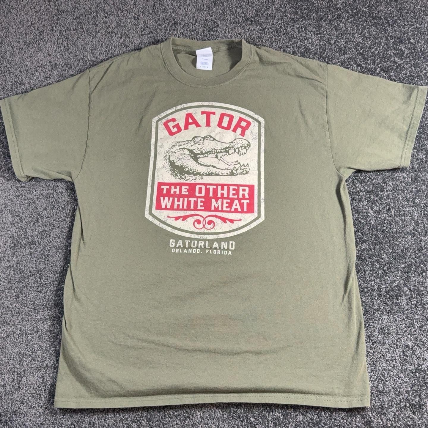 Port & Company Shirt Mens Large Green Gatorland Alligator Graphic Tee Florida