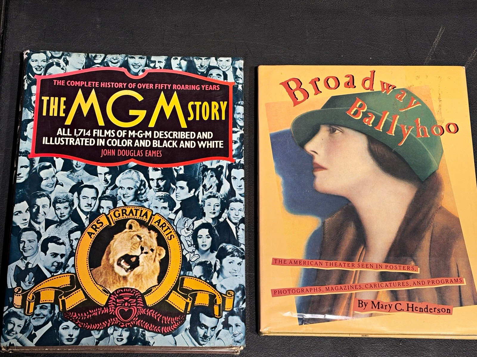 Lot of 2 Hardcover The MGM Story & Broadway Ballyhoo Eames/Henderson Illus DJ