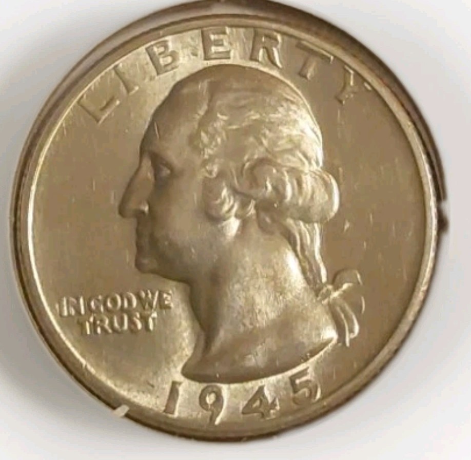 1945-S Washington Silver Quarter 25C US Coin Brilliant Uncirculated Free Post 