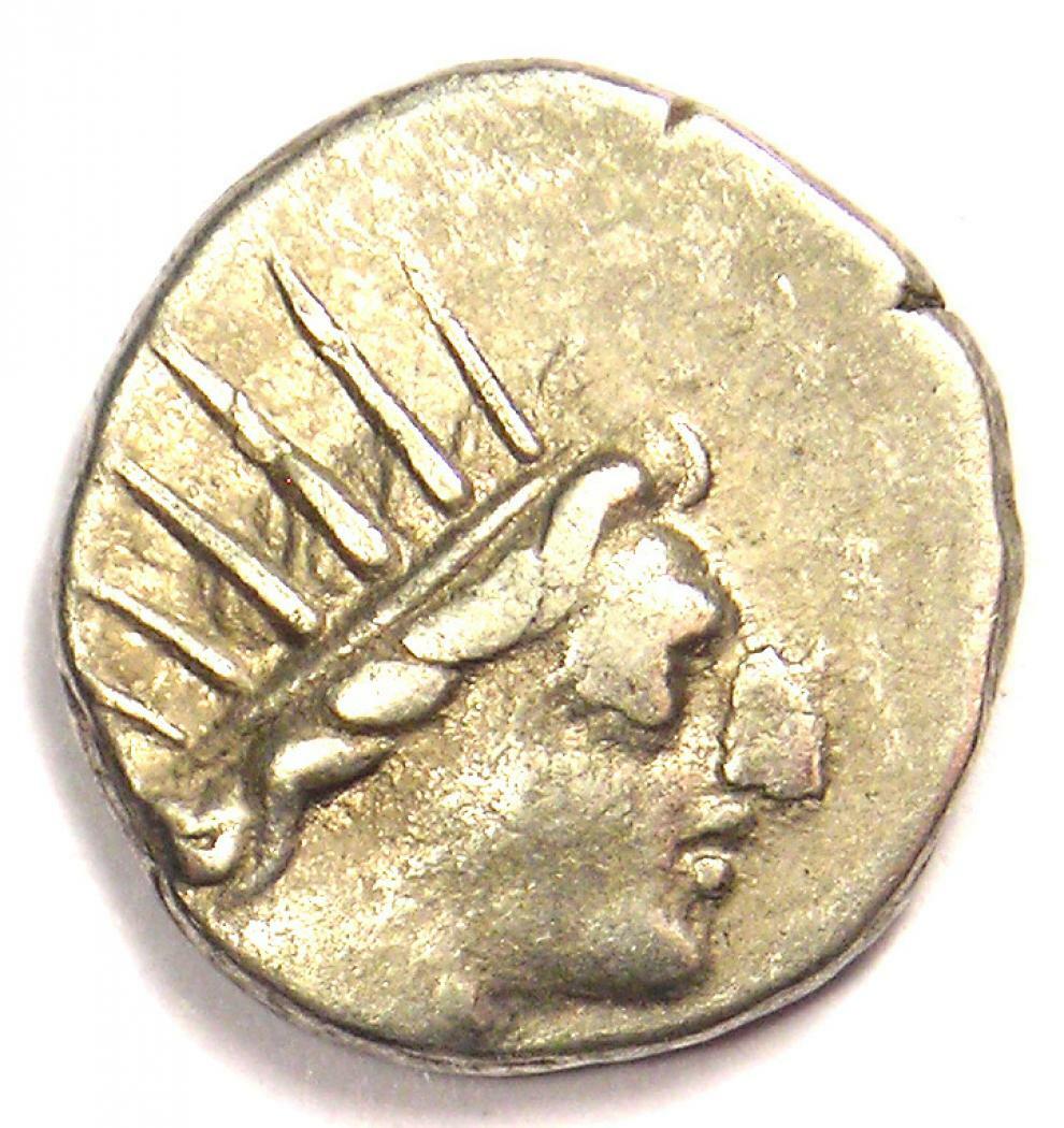 Carian Islands Rhodes AR Drachm Coin 84-88 BC - VF Condition - Rare Coin