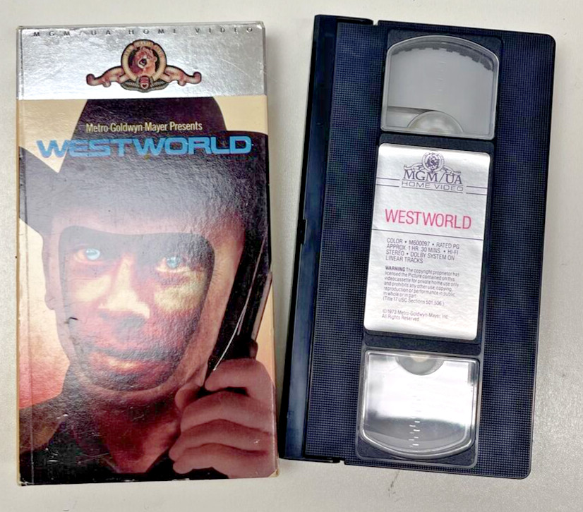 Westworld 1973 VHS Tape Action Sci-fi Thriller 1988 Release MGM/UA Westworld 1973 VHS Tape Action Sci-fi Thriller 1988 Release MGM/UA