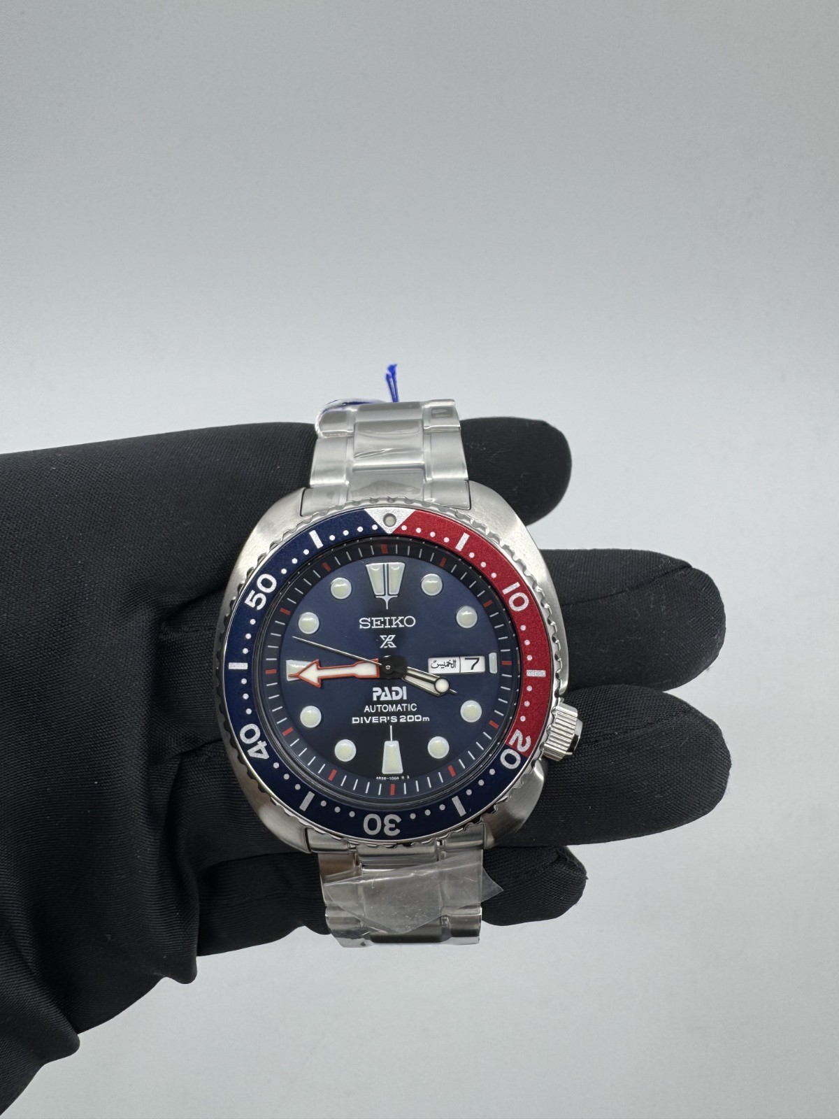 Seiko Padi Prospex Turtle Pepsi 45 mm Automatic Stainless Steel Watch SRPE99K1