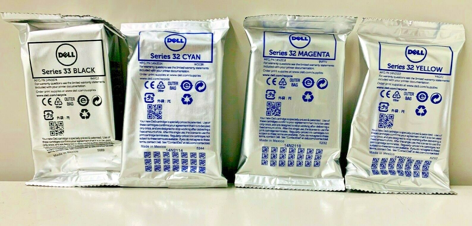 New Genuine Dell Series 32/33 Series Ink Cartridges Photo all-in-one  V525w