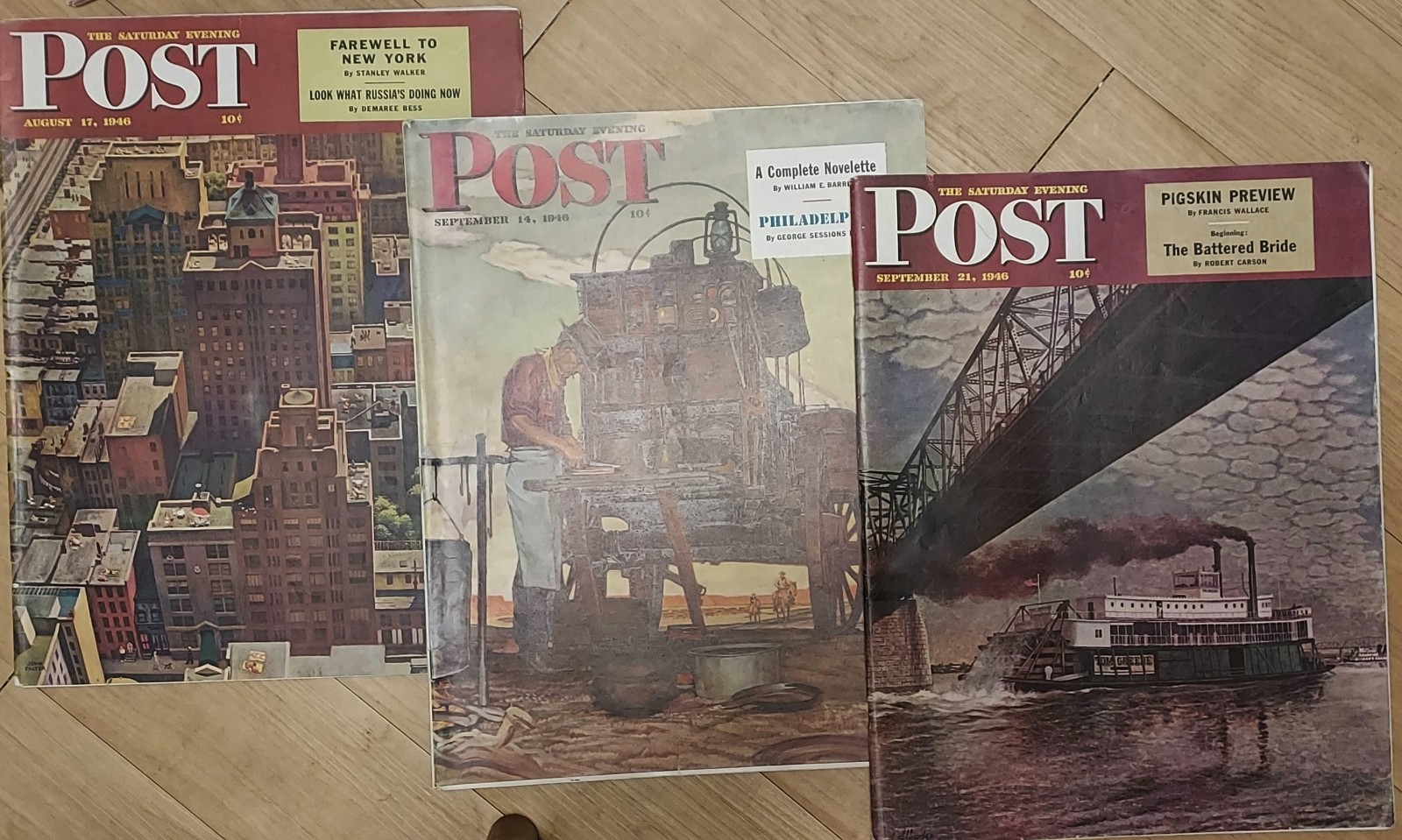 1946 Vintage Saturday Post Sept. 14 +21 + AUG. 17 Magazine * 3 Most Wanted 1946 Vintage Saturday Post Sept. 14 +21 + AUG. 17 Magazine * 3 Most Wanted