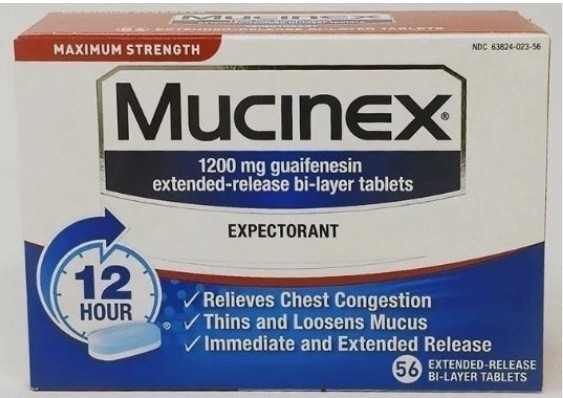 Mucinex 12 Hour Maximum Strength 1200mg Expectorant, 56 tablets, 06/2028
