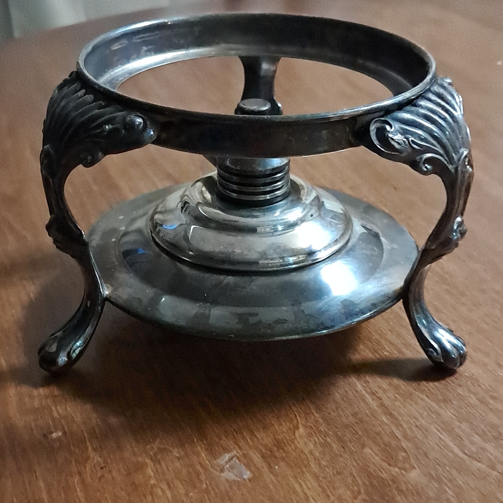 Victorian Edwardian Chafing Dish Stand and Burner 1880-1920 Silver Plate