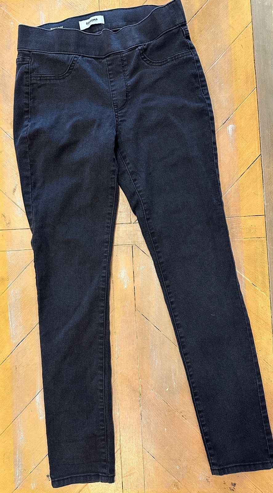 Sonoma Goods For Life Women’s Size 8R Skinny Pull On Jeans Faded Black Stretch