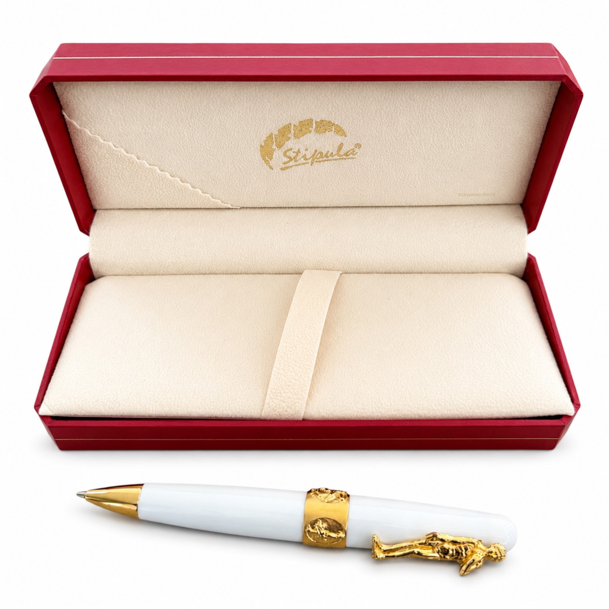 STIPULA Michelangelo David Twist Ball Pen Resin Gold Trim NOS Boxed