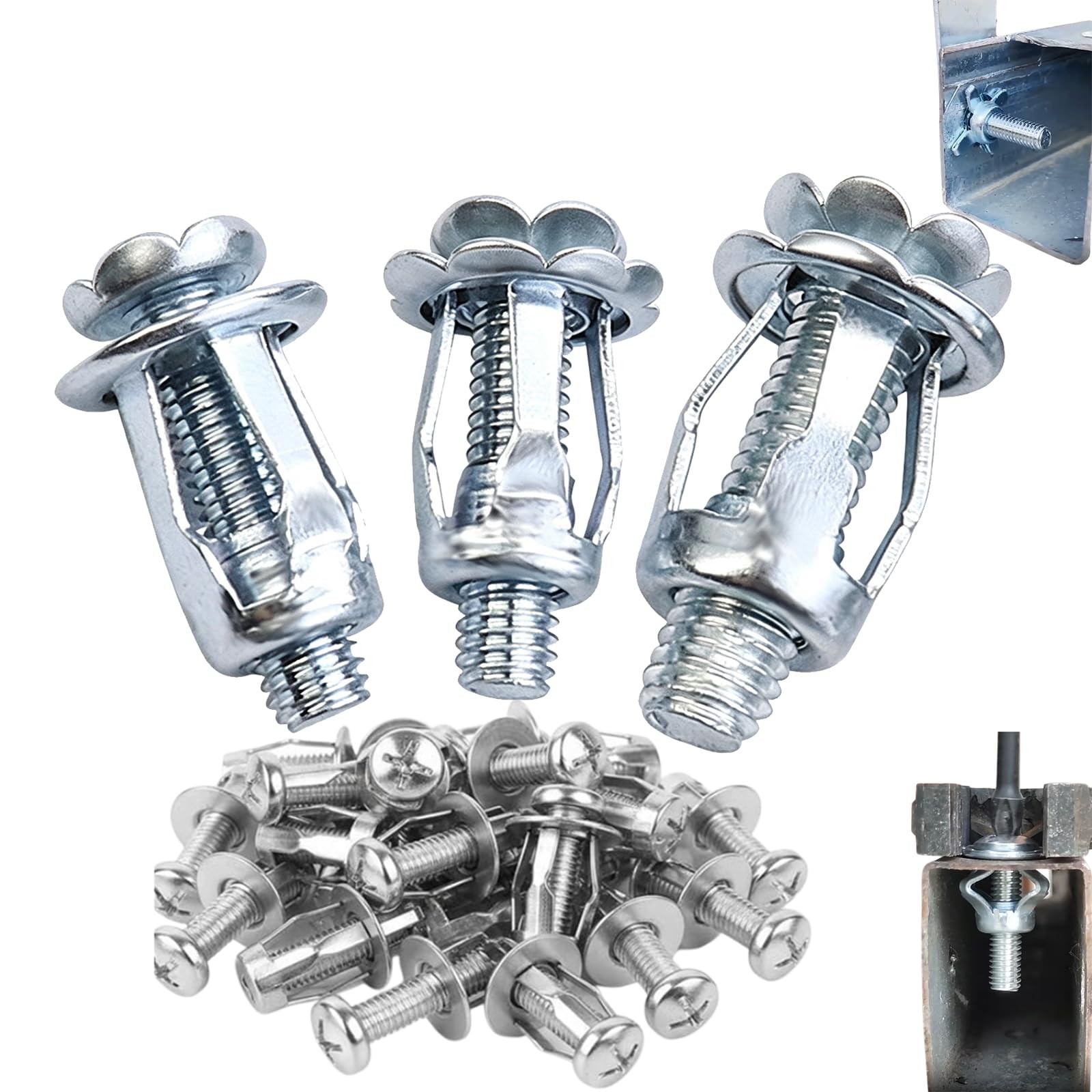 Button Rivet Locking Nuts Set,M4/M5/M6 Sizes, Carbon Steel Button Rivet Locking Nuts Set,M4/M5/M6 Sizes, Carbon Steel