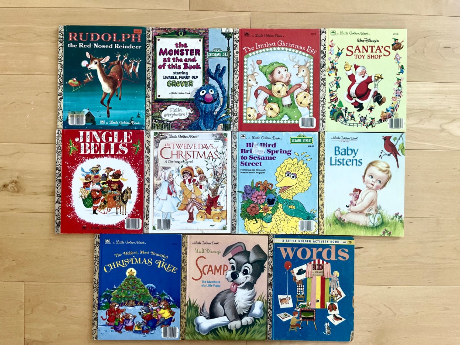 Lot Of 11 Vintage Children\'s Books Golden Books, Disney, & Sesame Street