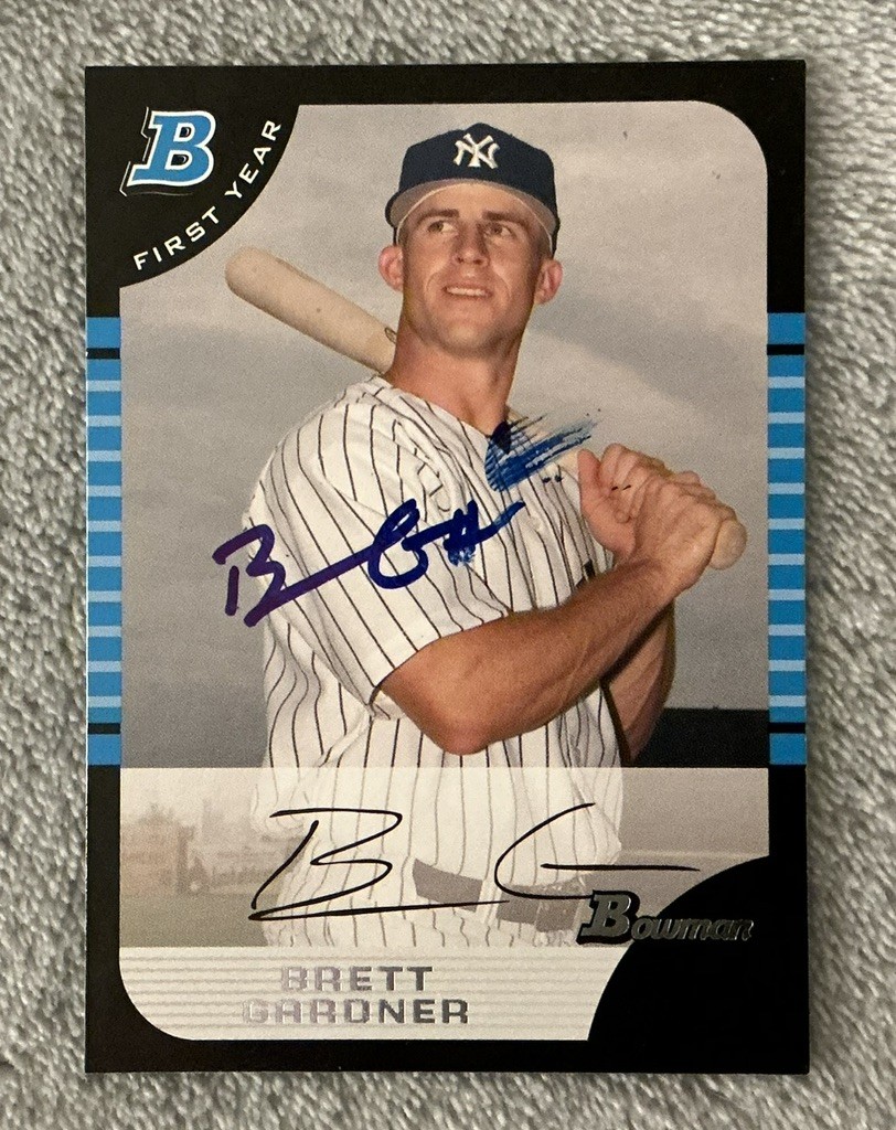 2005 Bowman Draft Picks & Prospects - Brett Gardner #BDP85 (RC) (AU) Hard Signed 2005 Bowman Draft Picks & Prospects - Brett Gardner #BDP85 (RC) (AU) Hard Signed