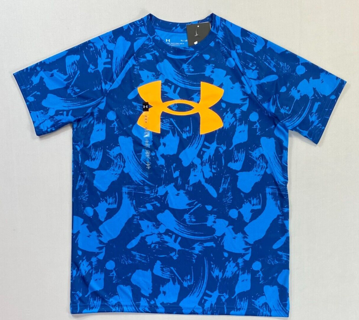 Boy's Youth Under Armour Loose Fit Tech Printed Short Sleeve Shirt NEW