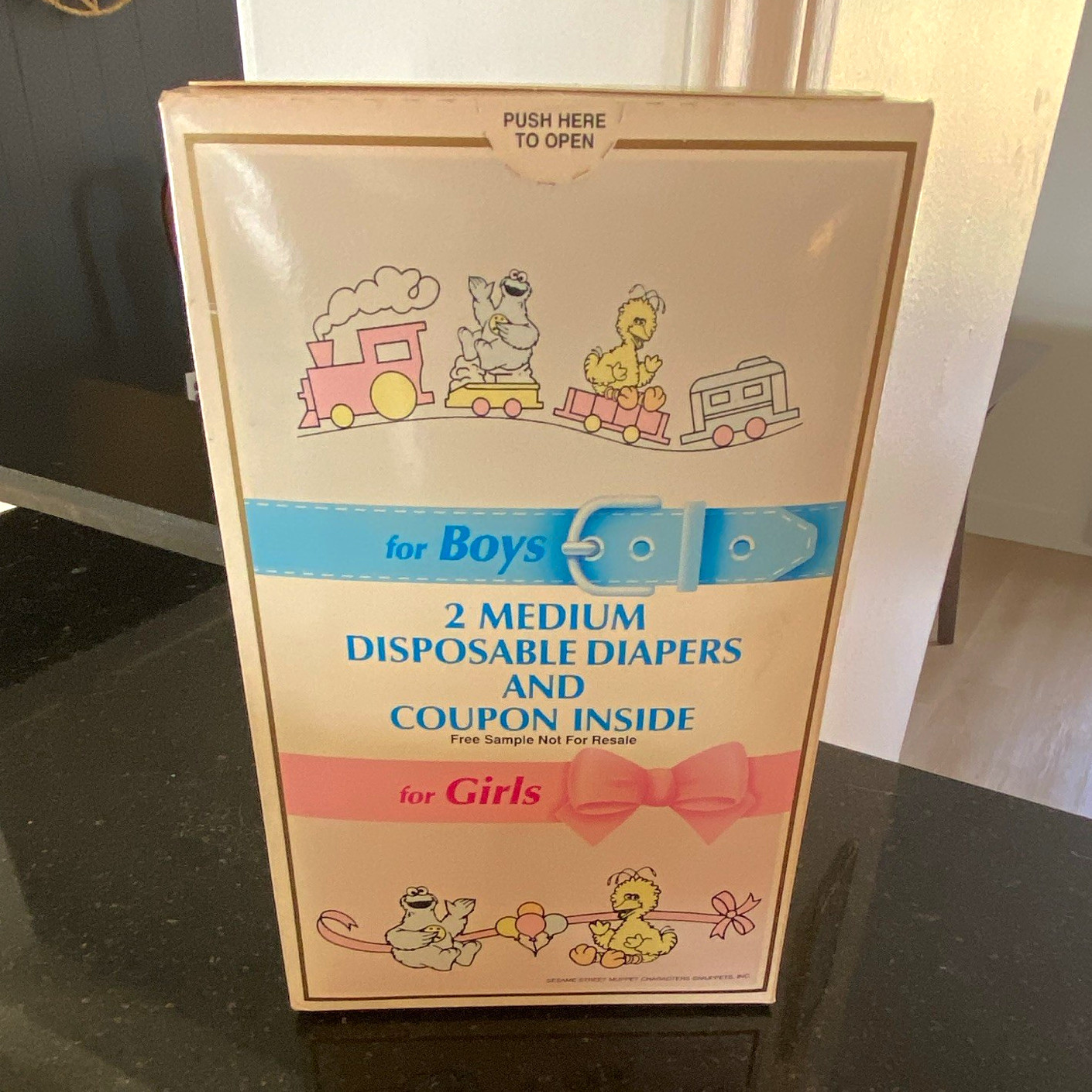 Vintage 1987 Procter & Gamble Sesame Street Disposable Diapers, 2 Count, 22-37lb