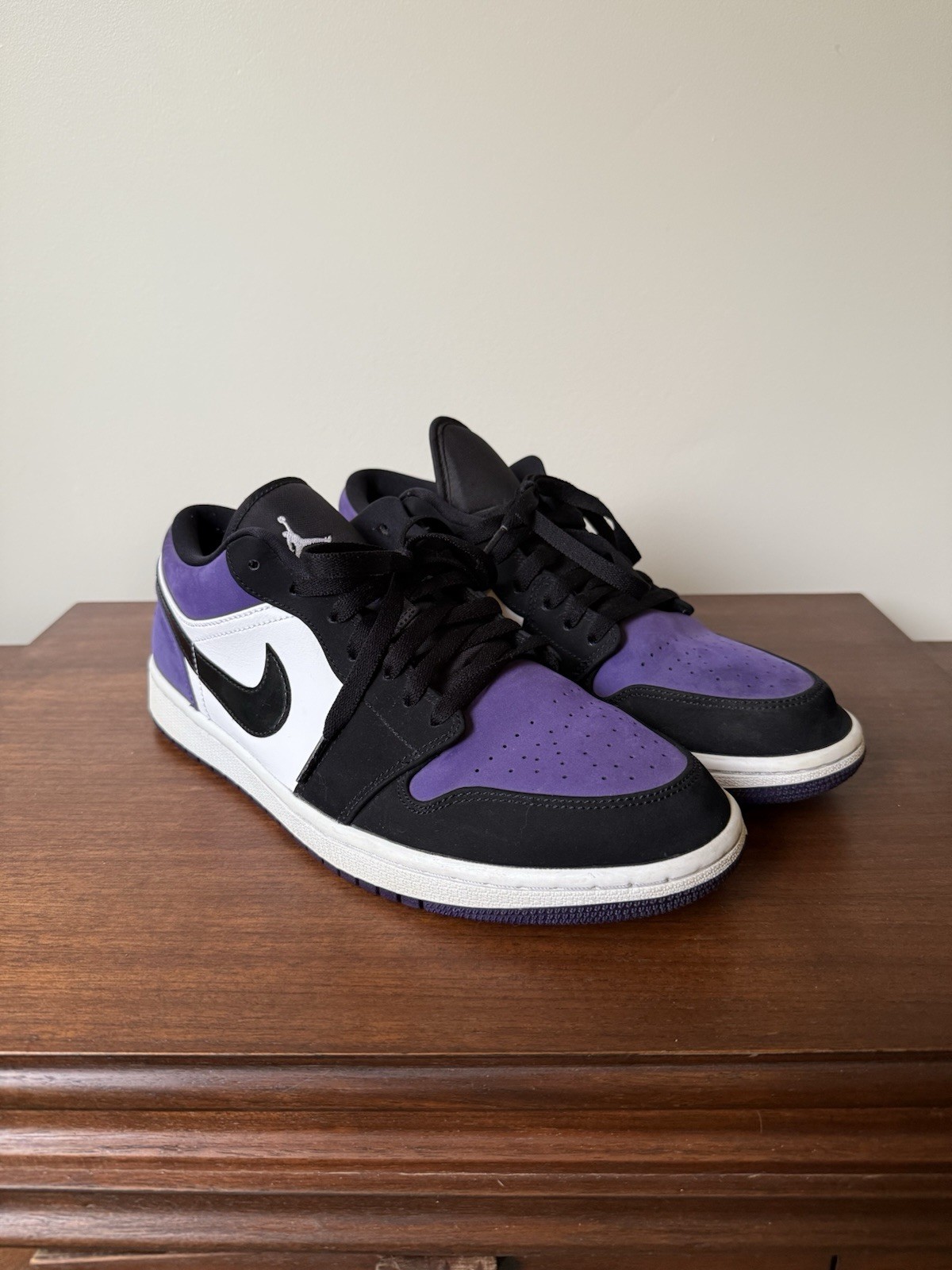 Nike Air Jordan 1 Low Court Purple Black White Basketball Shoes Men\'s 11 No Box