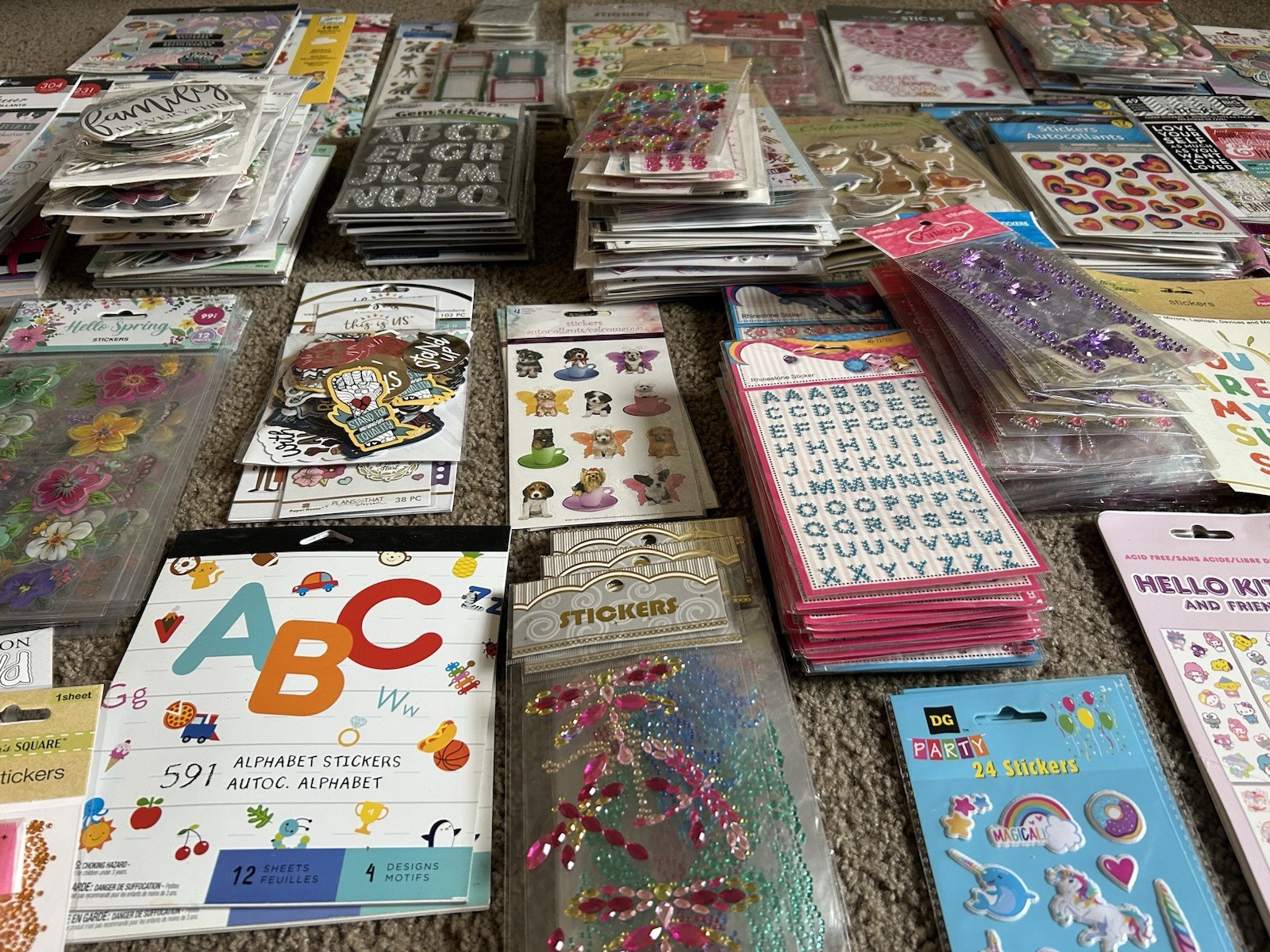 400+ HUGE Sticker Lot Scrapbook Lots Of Different Brands & Subjects