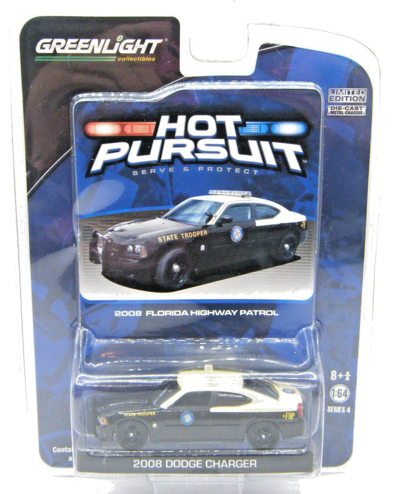 Greenlight Hot Pursuit 2008 Dodge Charger Florida Highway Patrol Car 1/64 Greenlight Hot Pursuit 2008 Dodge Charger Florida Highway Patrol Car 1/64