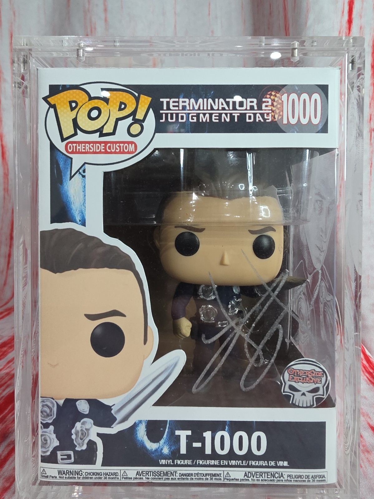 Robert Patrick Signed Custom T-1000 Funko In Custom Armor With COA Robert Patrick Signed Custom T-1000 Funko In Custom Armor With COA