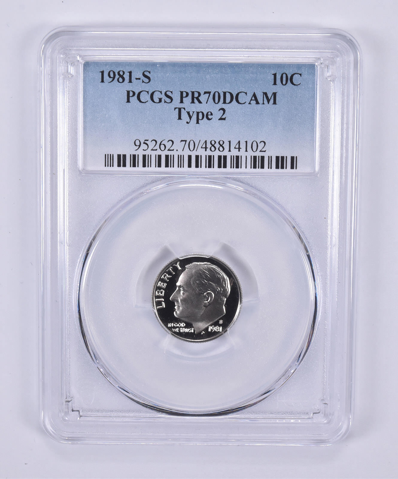 1981-S Roosevelt Dime Type 2 PR70 DCAM PCGS Blue Label