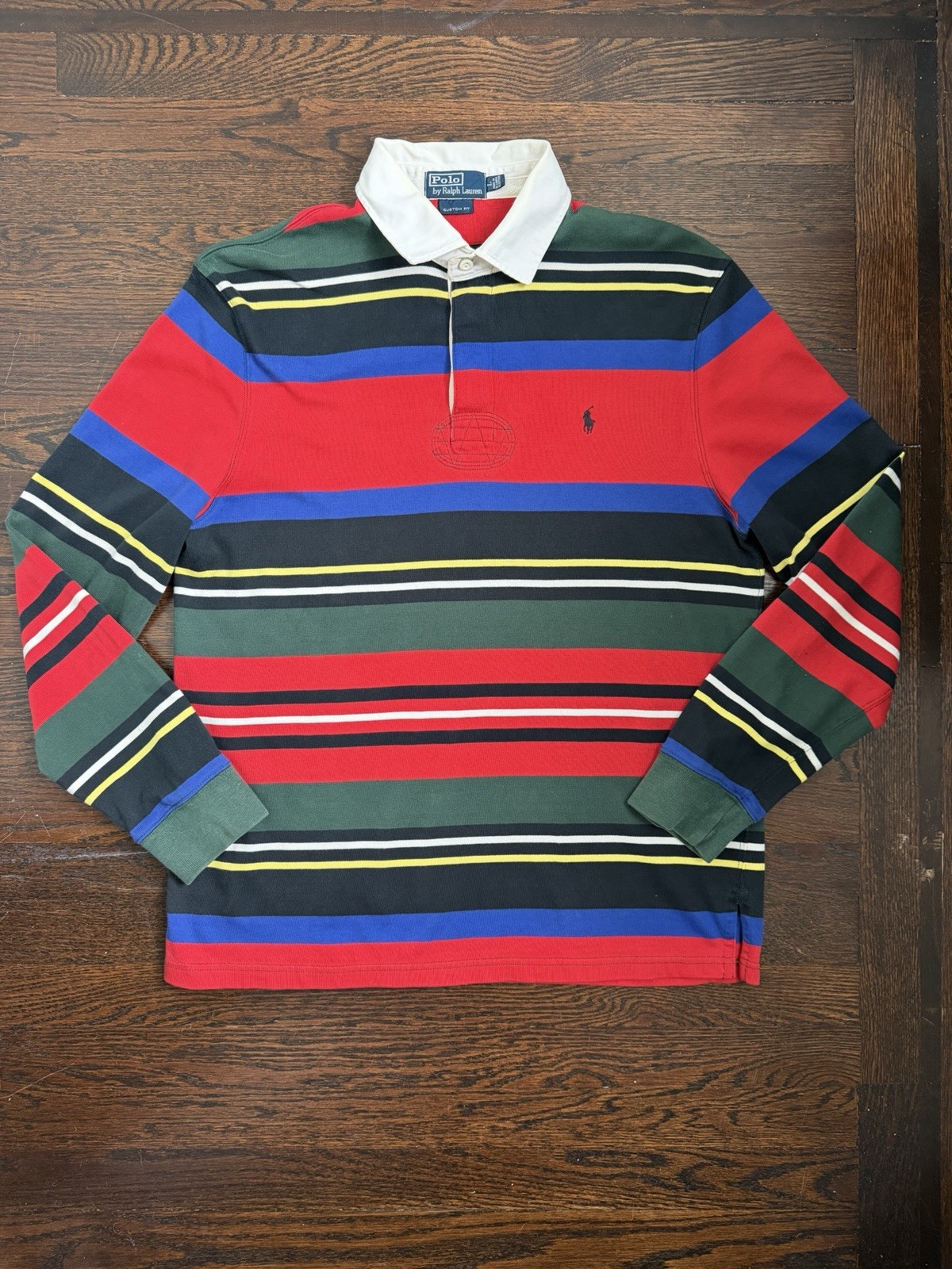 Vintage Polo Ralph Lauren Long sleeve Rugby Shirt 90’s Size L Striped