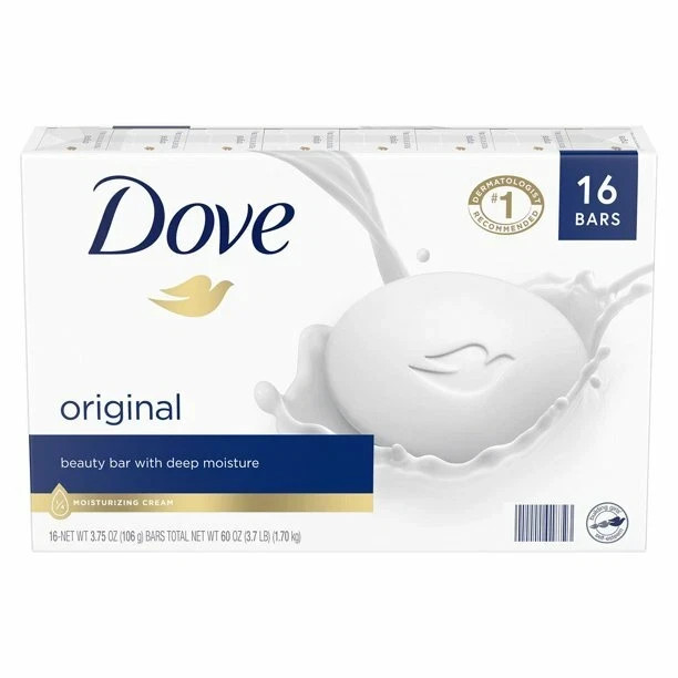 DOVE SOAP ORIGINAL BAR - 3.75oz (16 Pack) DOVE SOAP ORIGINAL BAR - 3.75oz (16 Pack)
