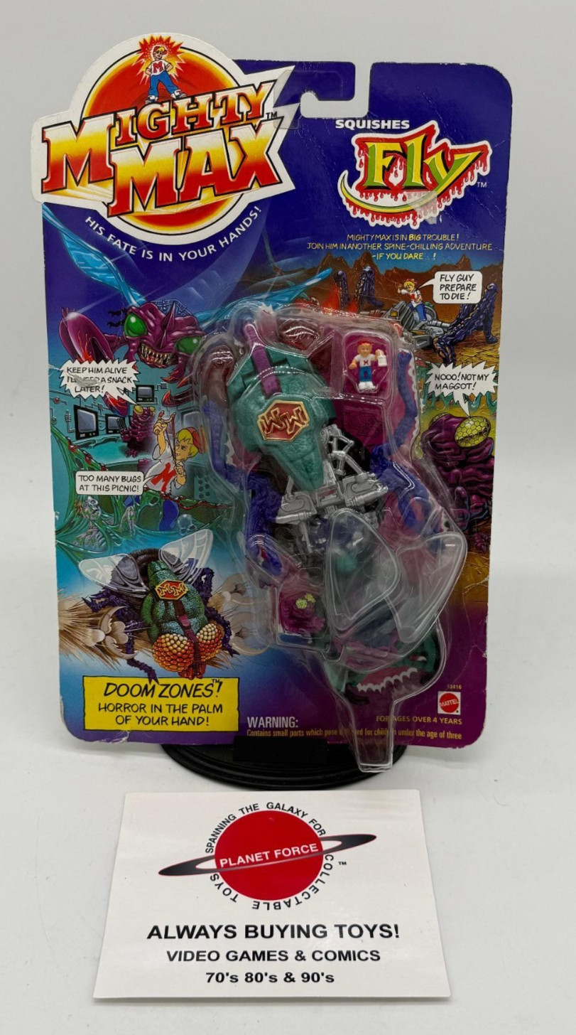 1992 Squishes The Fly MOC Vintage Mighty Max Bluebird Doom Zones Figure NEW