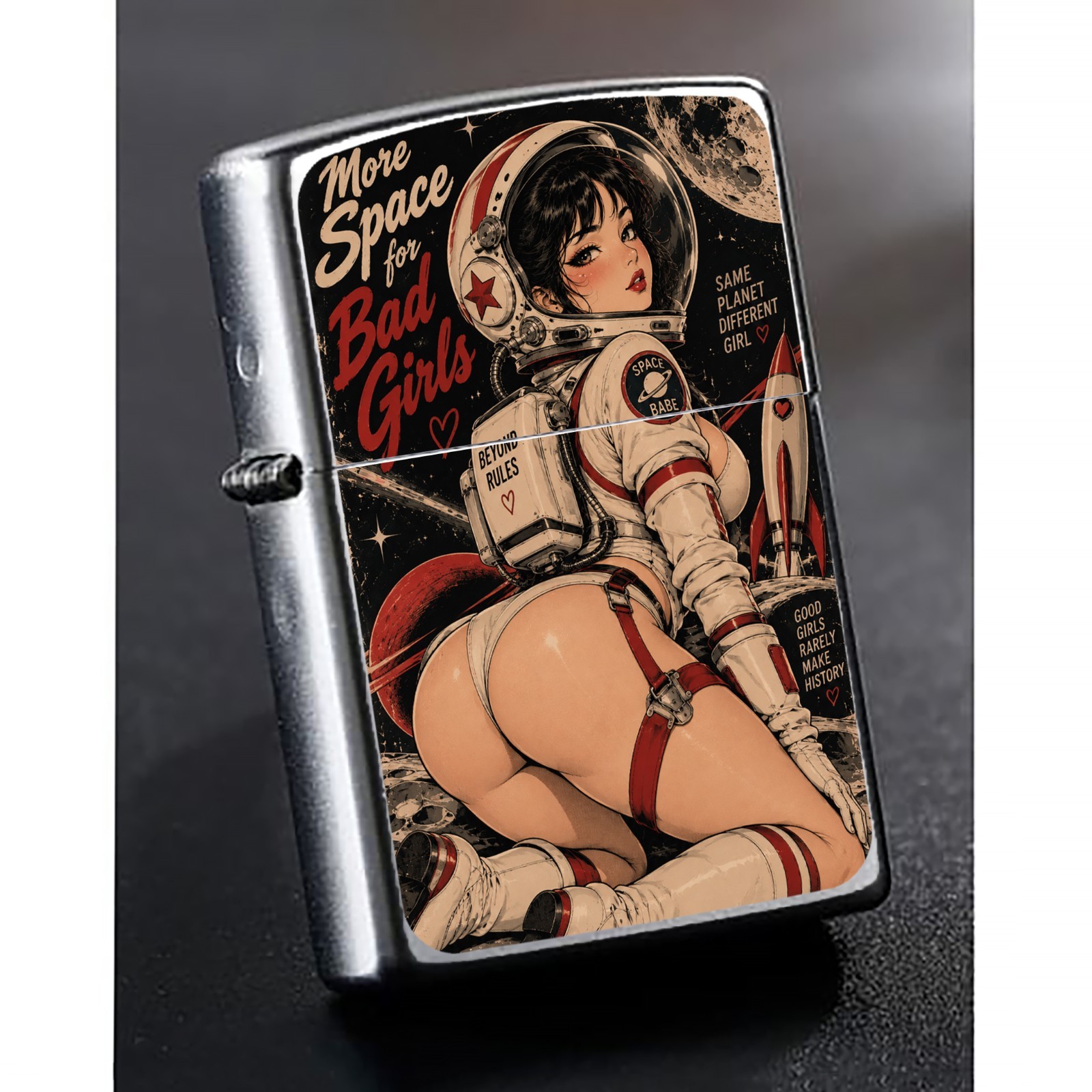 ZIPPO Japan Anime Cosmonaut Girl Cosmic Vintage Style Lighter: fine art design