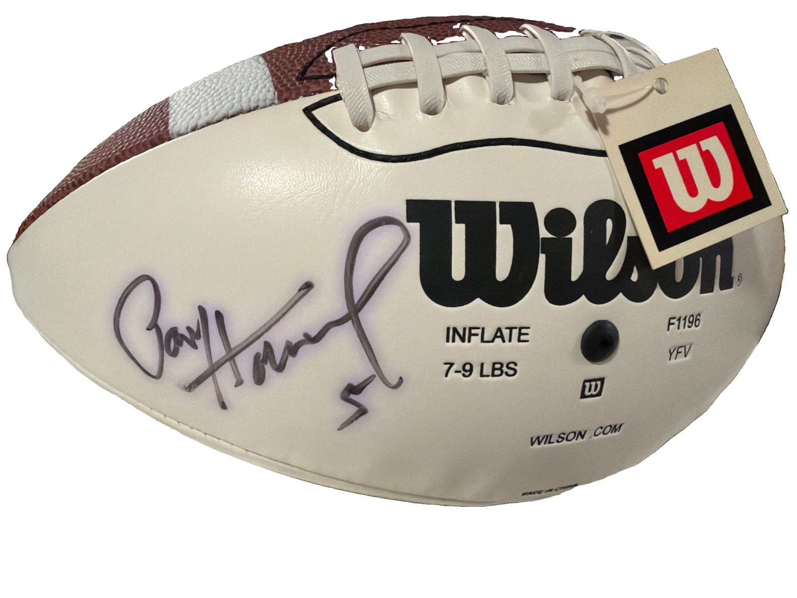 Paul Hornung Signed Football Green Bay Packers HOF Wilson NCAA Display Case