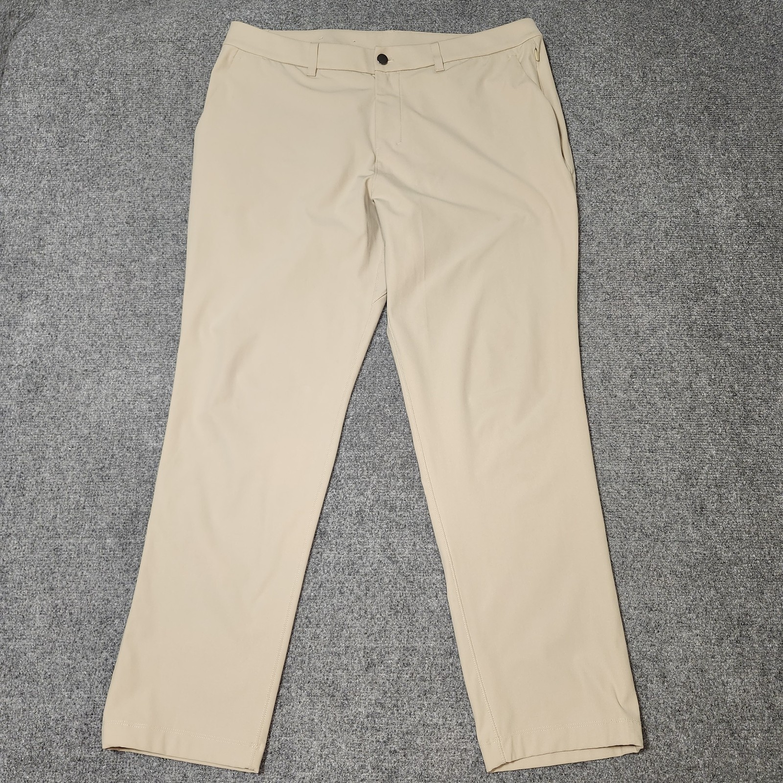 Lululemon ABC Classic Fit Trouser Pant Mens 38x30 Tan Beige Warpstreme LM5AO5S
