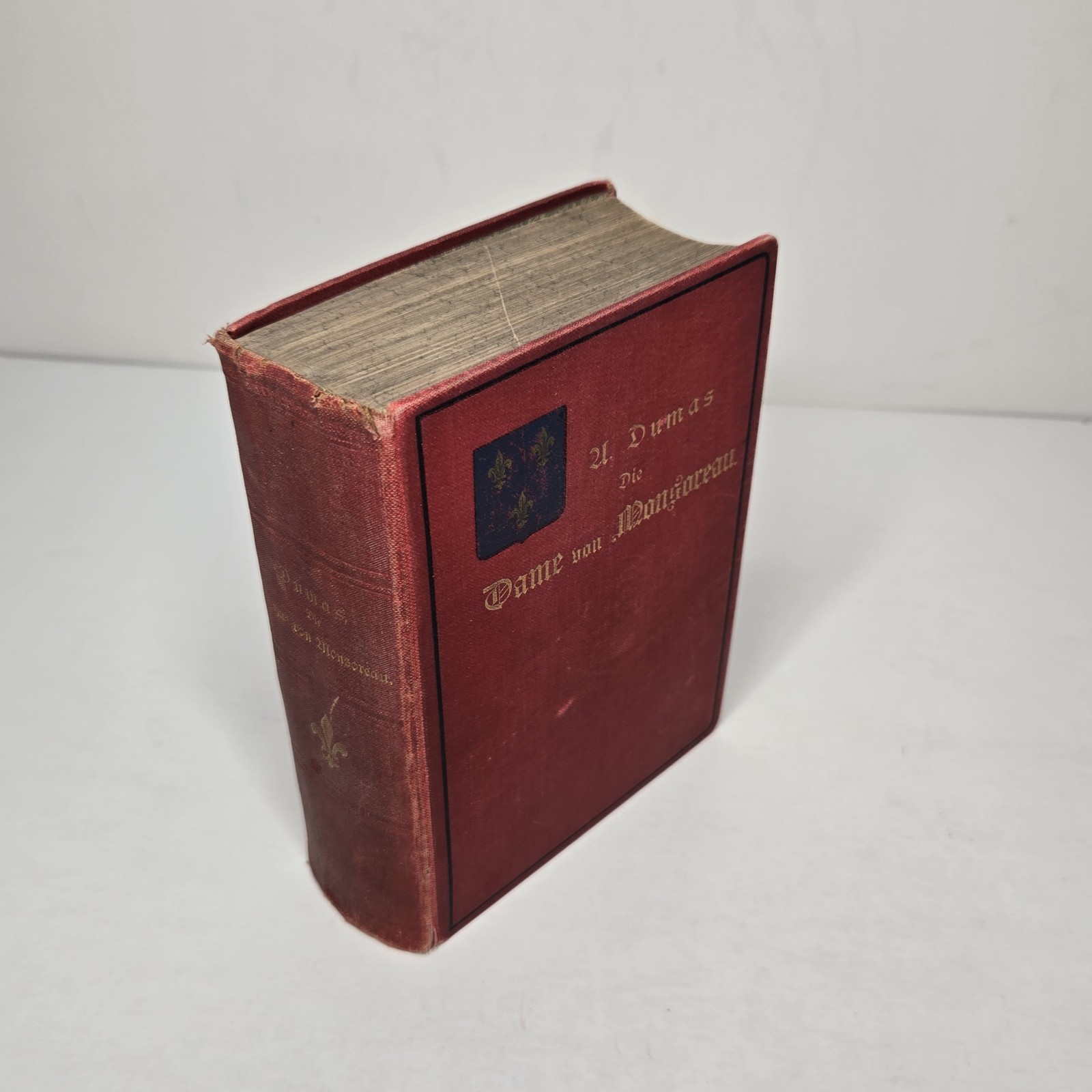 Antique 1800s Die Dame von Monsoreau - Alexander Dumas German Vol 1 Fleur De Lis