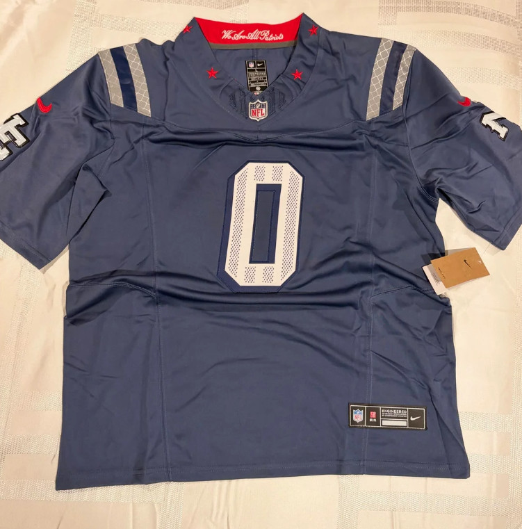 Christian Gonzalez #0 New England Patriots Football Jersey Full Size NEW