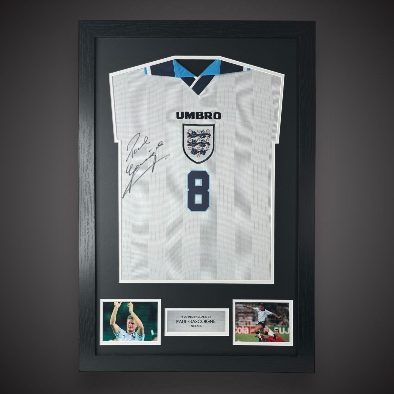 Paul Gascoigne Hand Signed And Framed England Football Shirt With COA £299